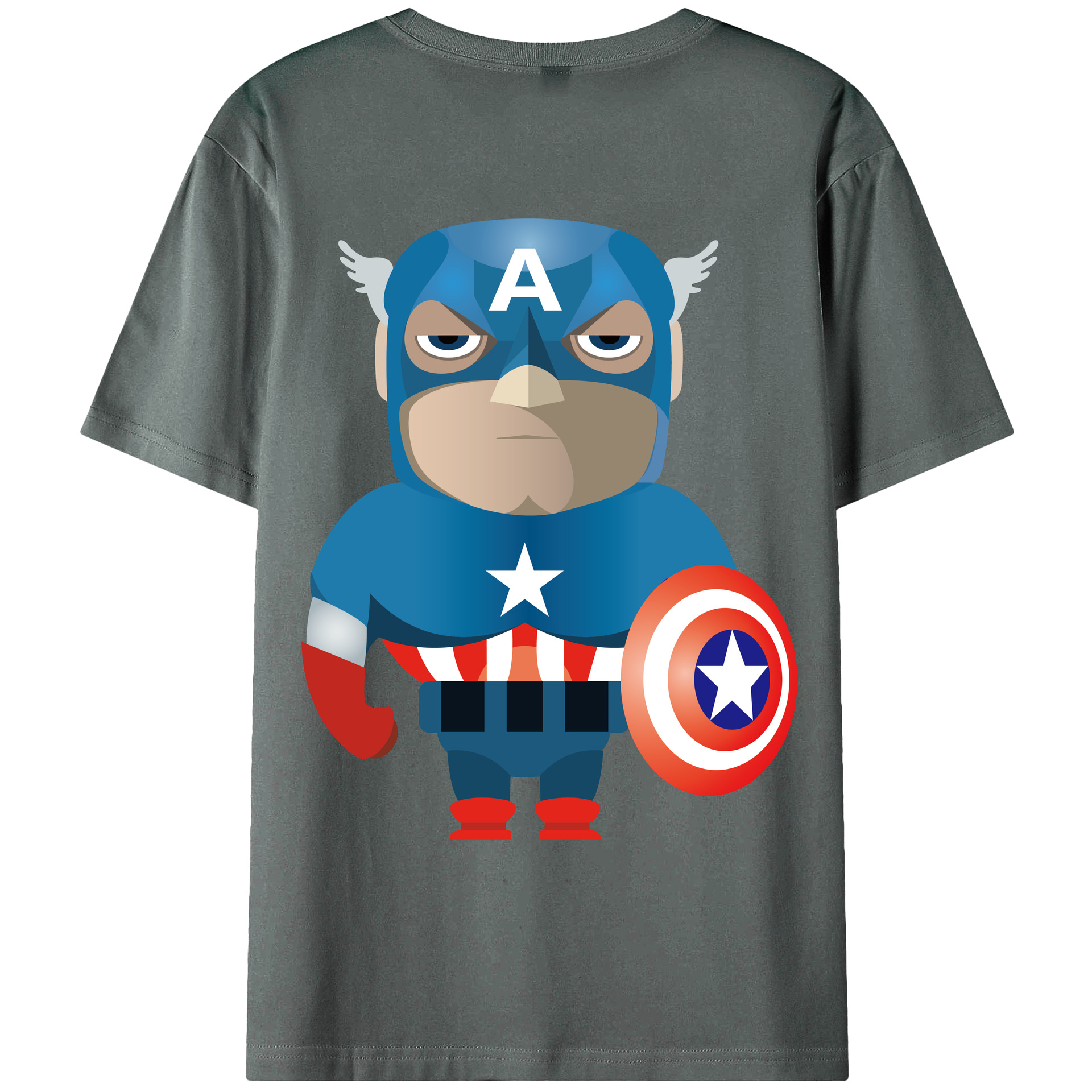 （画像用） アベンジャーズ The Avengers 綿100％ メンズ半袖Tシャツ（バックプリント） 通気性